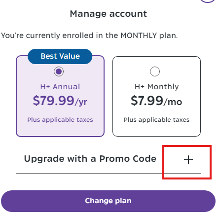 How do I change my Hallmark+ membership plan?