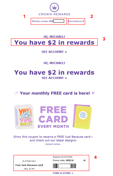 Crown Rewards eStatement