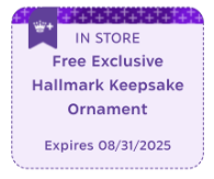 How do I redeem my Hallmark+ Keepsake ornament reward?